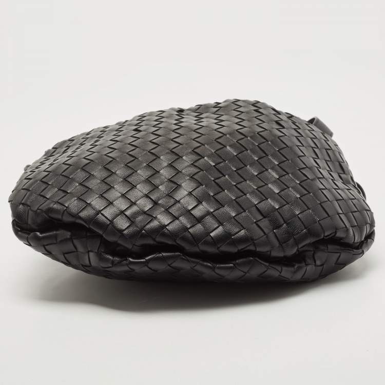 Pre Owned Bottega Veneta Black Intrecciato Leather Small Bulb Shoulder Bag