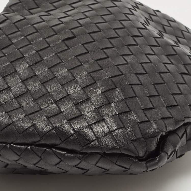 Pre Owned Bottega Veneta Black Intrecciato Leather Small Bulb Shoulder Bag