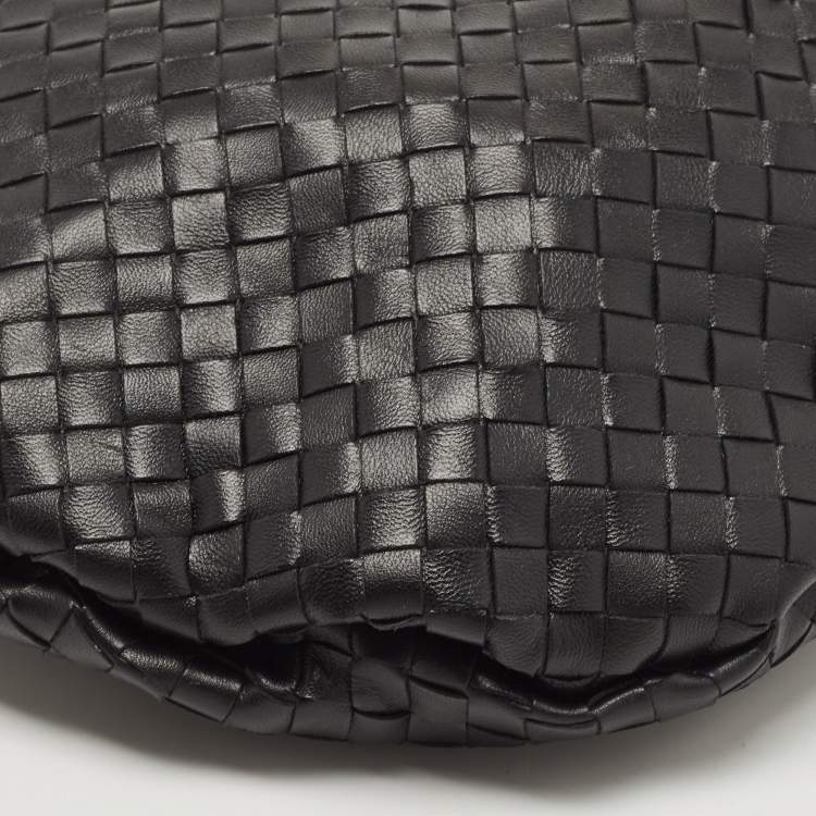 Pre Owned Bottega Veneta Black Intrecciato Leather Small Bulb Shoulder Bag