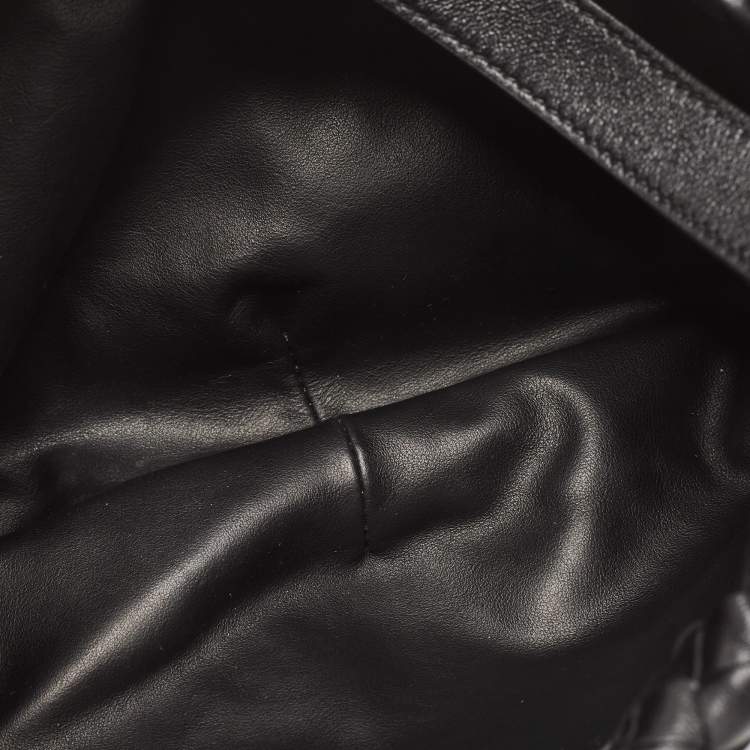 Pre Owned Bottega Veneta Black Intrecciato Leather Small Bulb Shoulder Bag