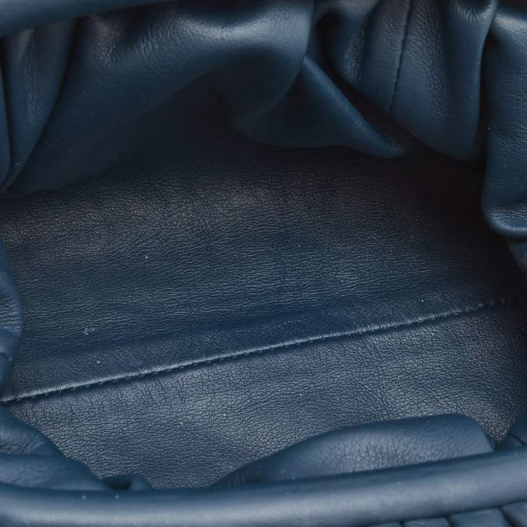Pre Owned Bottega Veneta Dark Blue Leather Mini The Pouch Bag