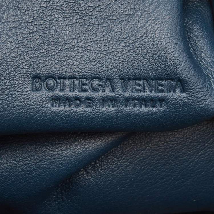 Pre Owned Bottega Veneta Dark Blue Leather Mini The Pouch Bag
