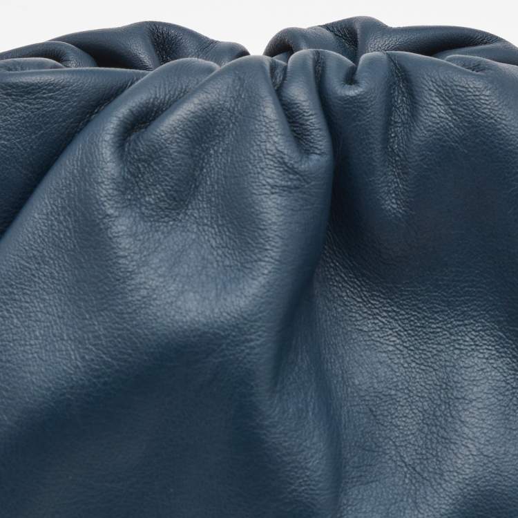 Pre Owned Bottega Veneta Dark Blue Leather Mini The Pouch Bag