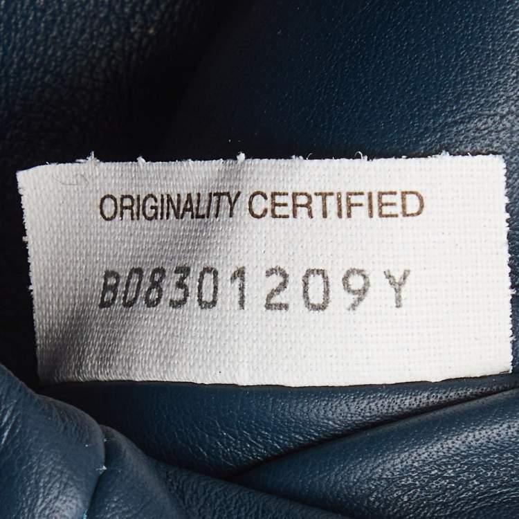 Pre Owned Bottega Veneta Dark Blue Leather Mini The Pouch Bag