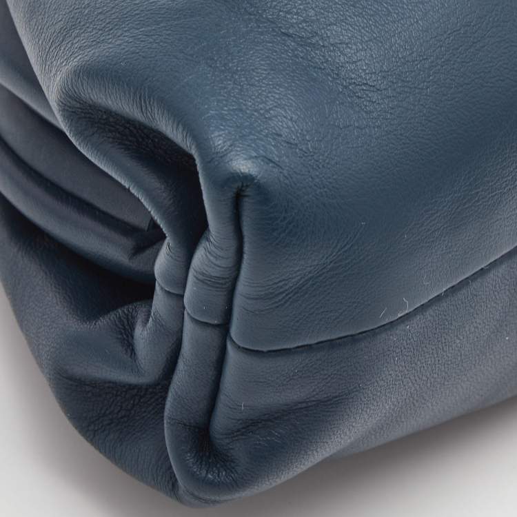 Pre Owned Bottega Veneta Dark Blue Leather Mini The Pouch Bag