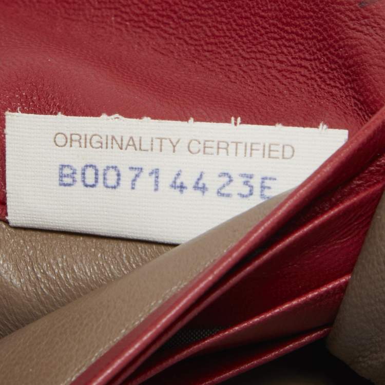 Pre Owned Bottega Veneta Red Intrecciato Leather Flap Continental Wallet