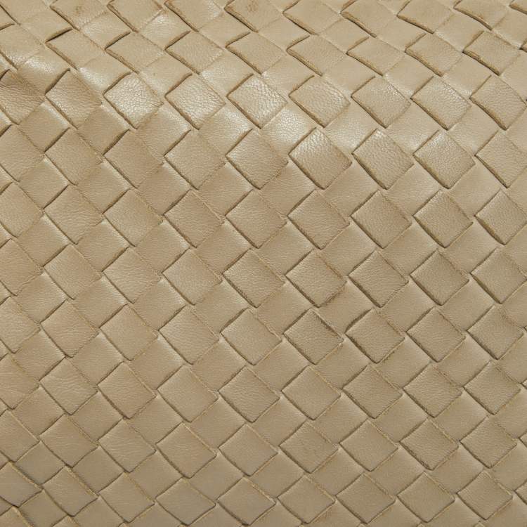 Pre Owned Bottega Veneta Beige Intrecciato Leather Nodini Shoulder Bag