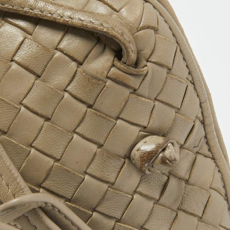 Pre Owned Bottega Veneta Beige Intrecciato Leather Nodini Shoulder Bag