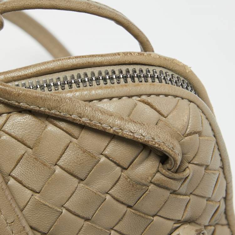 Pre Owned Bottega Veneta Beige Intrecciato Leather Nodini Shoulder Bag