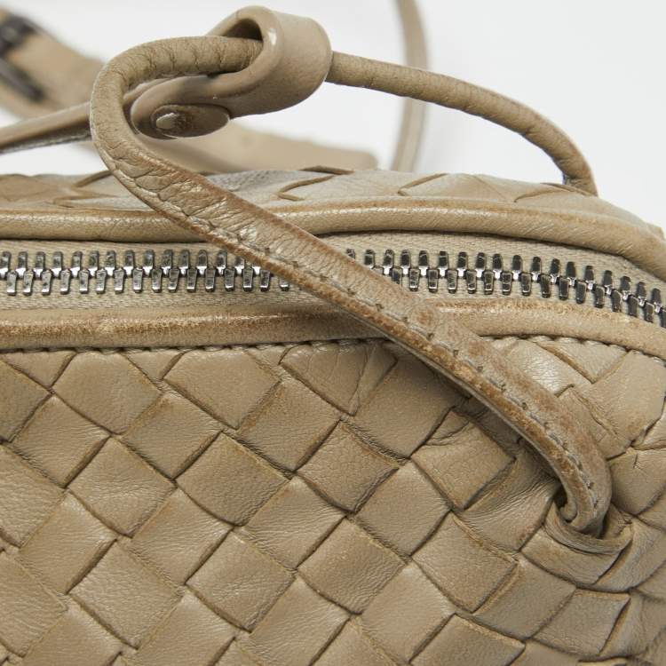 Pre Owned Bottega Veneta Beige Intrecciato Leather Nodini Shoulder Bag