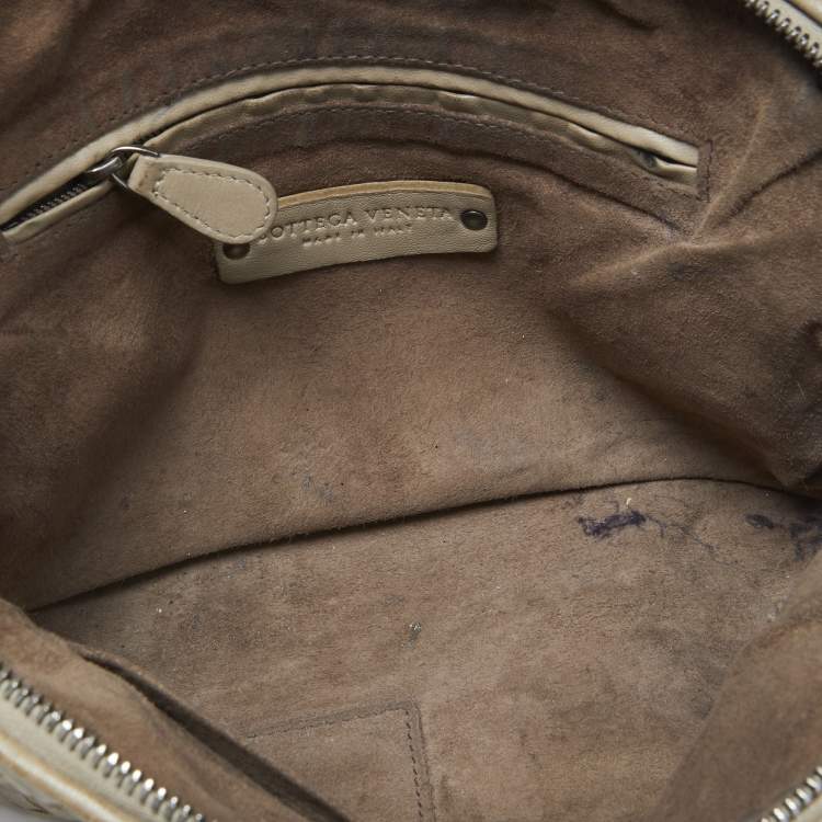 Pre Owned Bottega Veneta Beige Intrecciato Leather Nodini Shoulder Bag