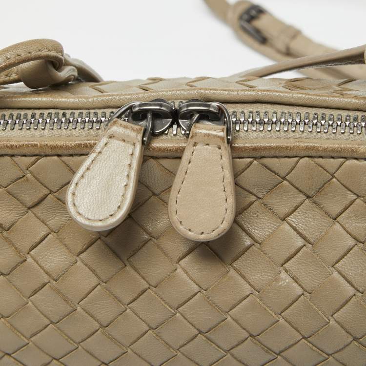 Pre Owned Bottega Veneta Beige Intrecciato Leather Nodini Shoulder Bag