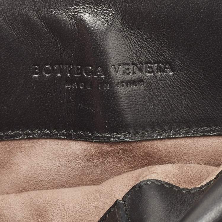 Pre Owned Bottega Veneta Black Intrecciato Leather Camera Shoulder Bag