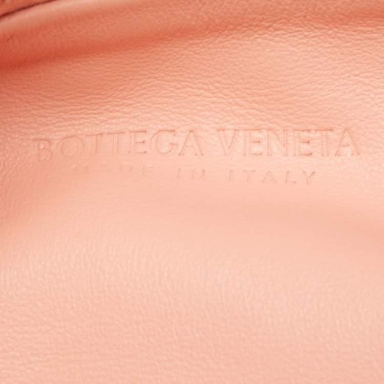 Pre Owned Bottega Veneta Peach Intrecciato Leather Mini Jodie Hobo