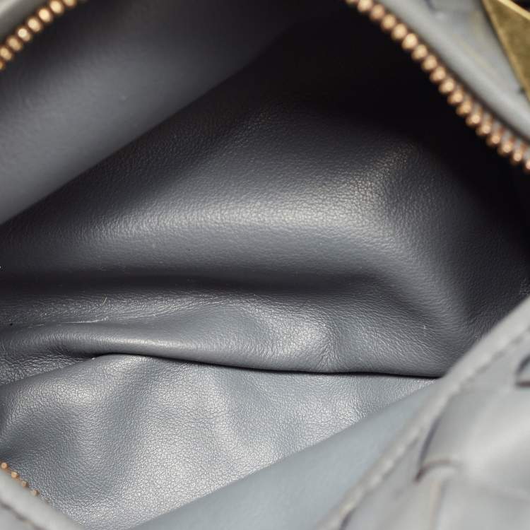 Pre Owned Bottega Veneta Dark Grey Intrecciato Leather Mini Jodie Hobo
