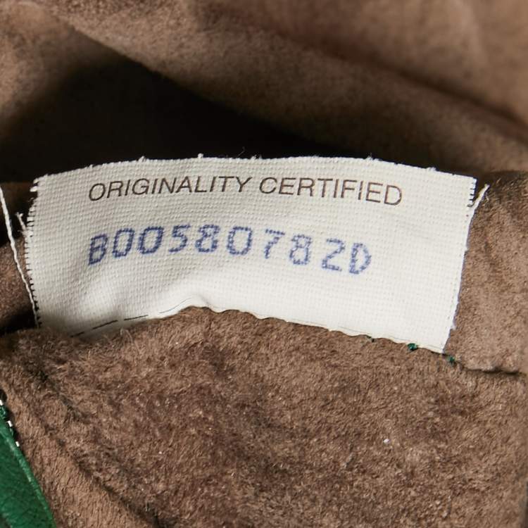 Pre Owned Bottega Veneta Two Tone Green Woven Fabric and Leather Large Veneta Hobo