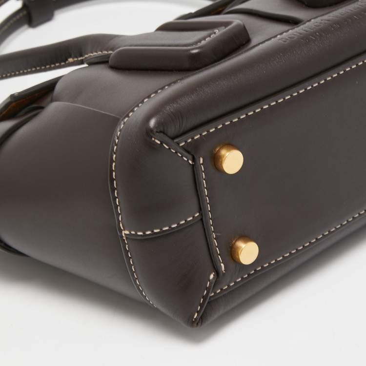 Pre Owned Bottega Veneta Dark Brown Intrecciato Leather Arco Tote