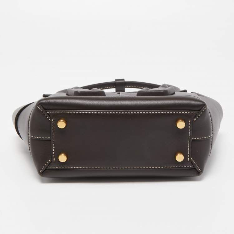 Pre Owned Bottega Veneta Dark Brown Intrecciato Leather Arco Tote