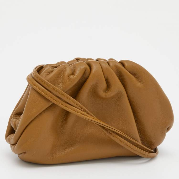 Pre Owned Bottega Veneta Brown Intrecciato Leather Wristlet Coin Purse