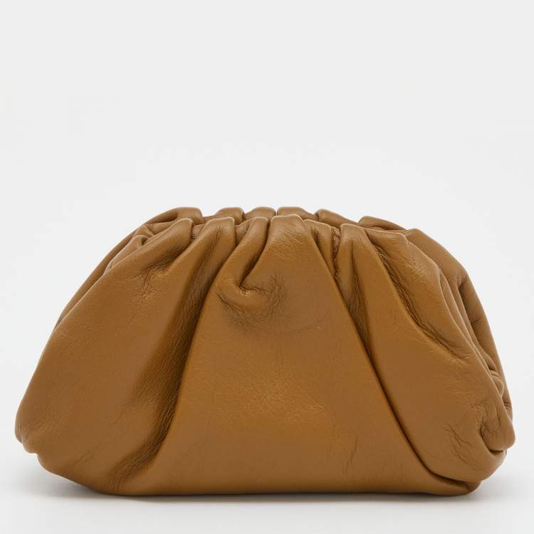 Pre Owned Bottega Veneta Brown Intrecciato Leather Wristlet Coin Purse
