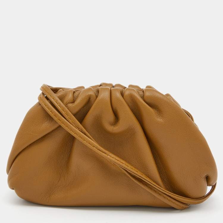 Pre Owned Bottega Veneta Brown Intrecciato Leather Wristlet Coin Purse