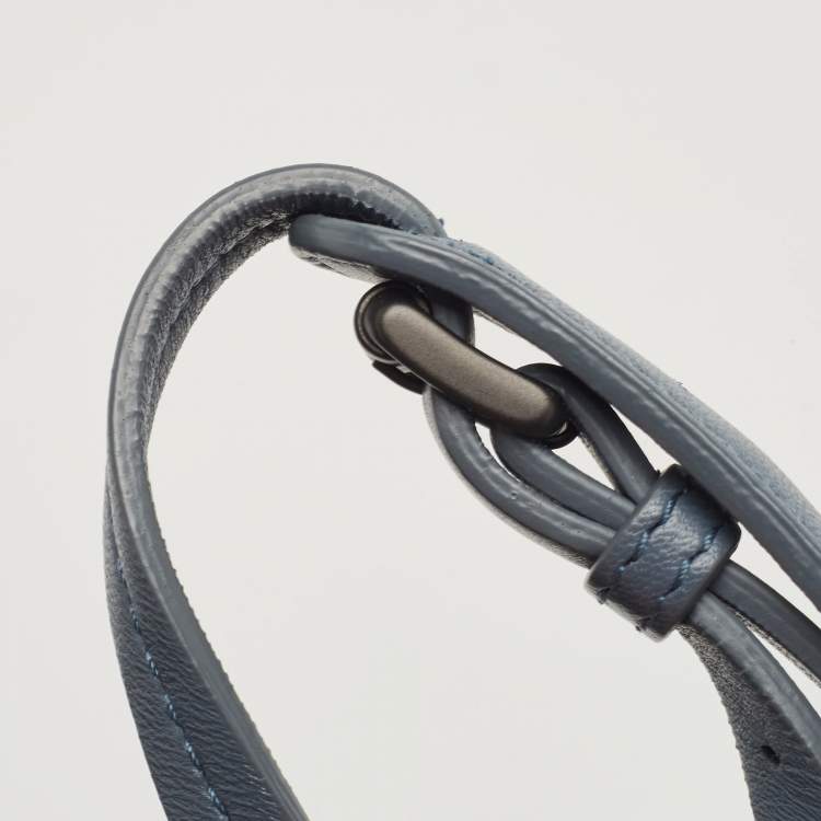 Pre Owned Bottega Veneta Light Blue Intrecciato Leather Nodini Crossbody Bag