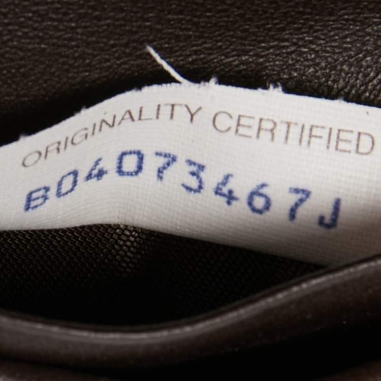 Pre Owned Bottega Veneta Dark Brown Intrecciato Leather French Wallet