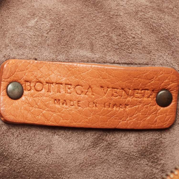 Pre Owned Bottega Veneta Brown Intrecciato Leather Floral Shoulder Bag