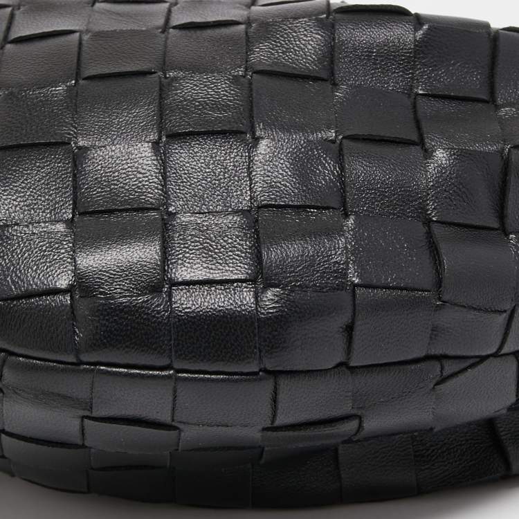 Pre Owned Bottega Veneta Black Intrecciato Leather Mini Jodie Hobo