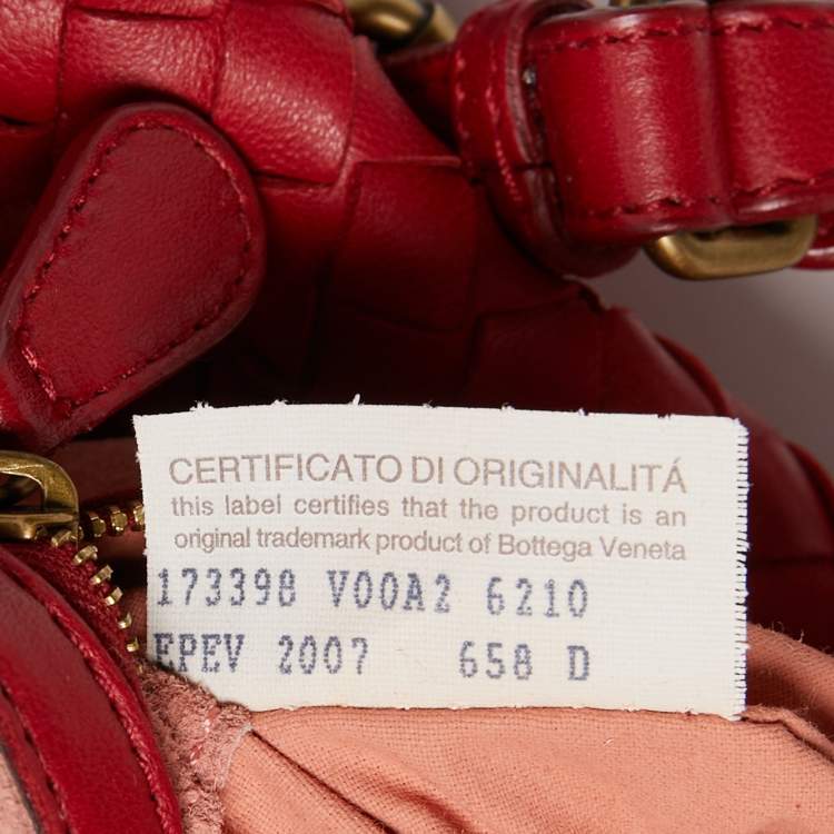 Pre Owned Bottega Veneta Red Intrecciato Leather Montaigne Satchel