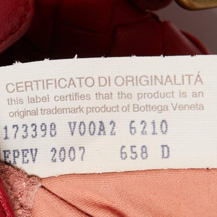 Pre Owned Bottega Veneta Red Intrecciato Leather Montaigne Satchel