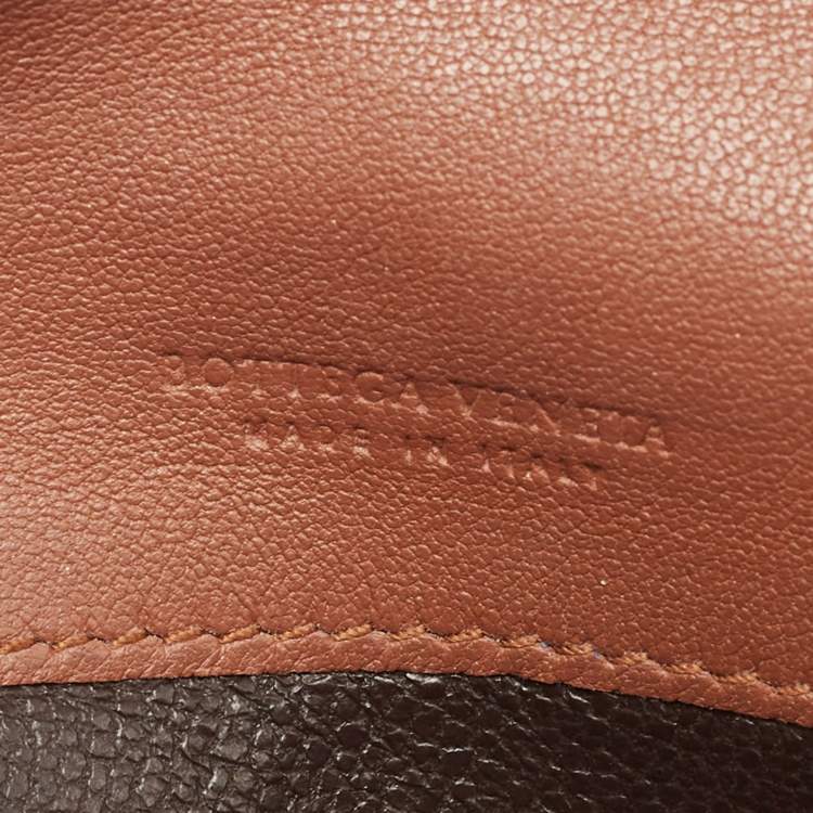 Pre Owned Bottega Veneta Brown Intrecciato Leather Flap Continental Wallet