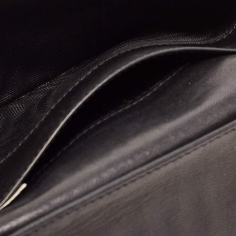 Pre Owned Bottega Veneta Black Intrecciato Leather Flap Continental Wallet