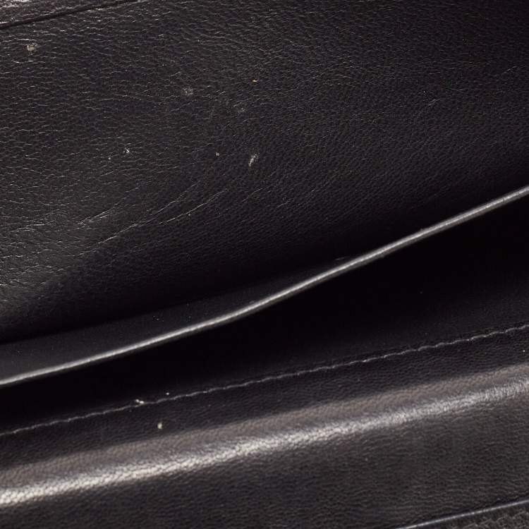 Pre Owned Bottega Veneta Black Intrecciato Leather Flap Continental Wallet