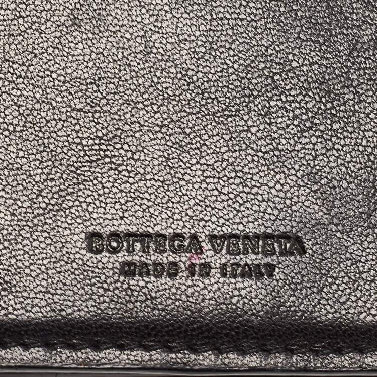 Pre Owned Bottega Veneta Black Intrecciato Leather Flap Continental Wallet