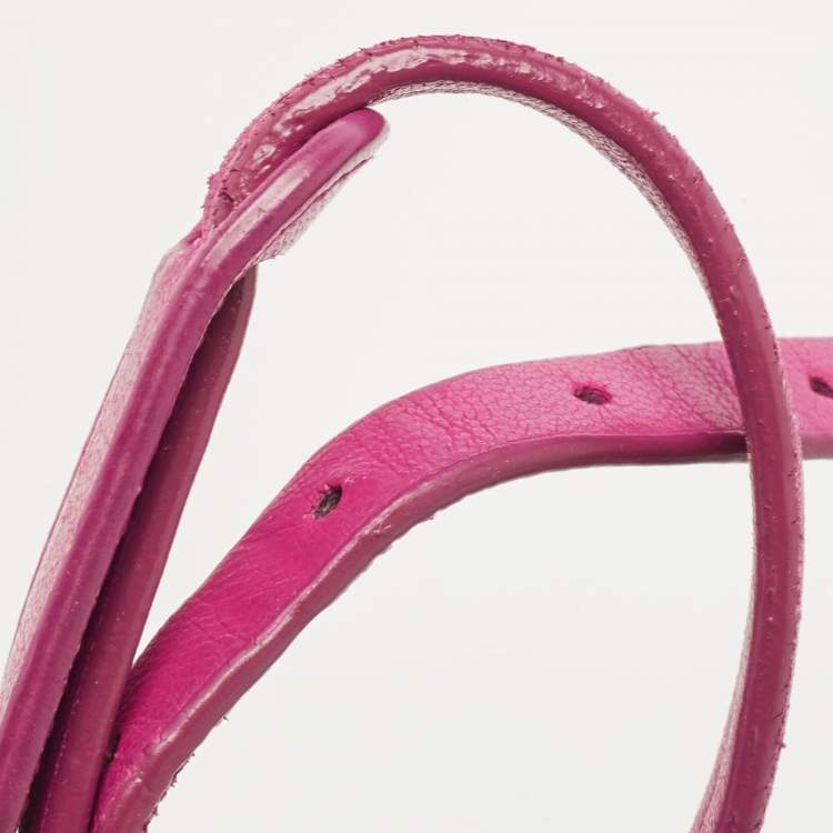 Pre Owned Bottega Veneta Magenta Intrecciato Leather Nodini Crossbody Bag