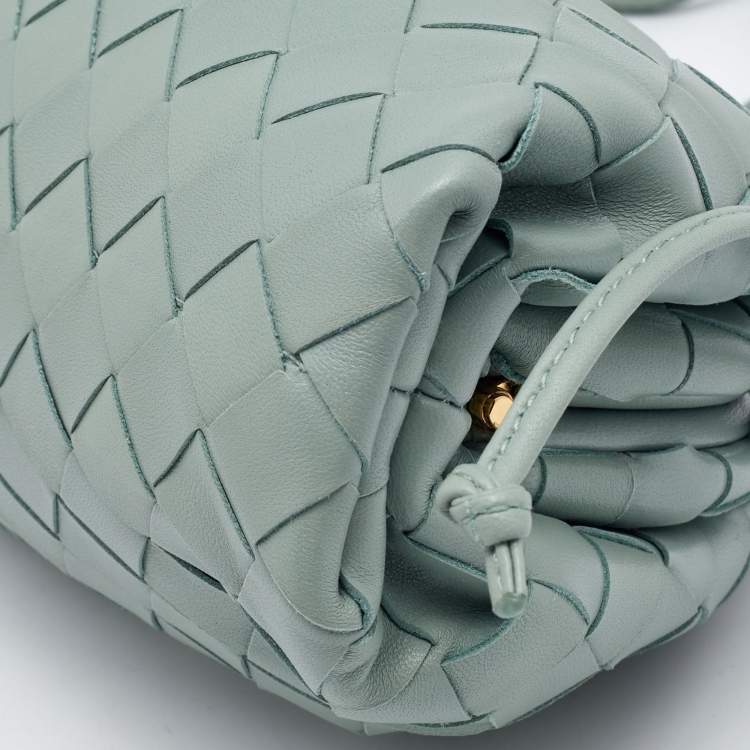 Pre Owned Bottega Veneta Mint Green Leather Mini The Pouch Bag