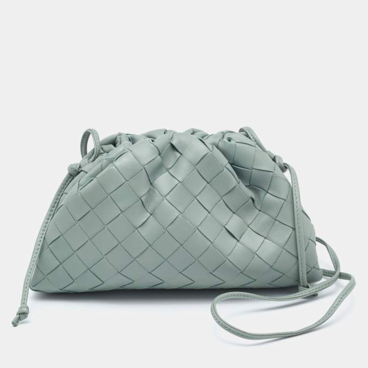 Pre Owned Bottega Veneta Mint Green Leather Mini The Pouch Bag