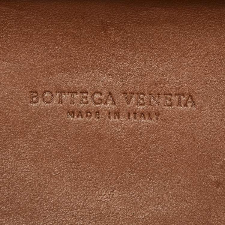 Pre Owned Bottega Veneta Brown Intrecciato Watersnake and Leather Knot Clutch