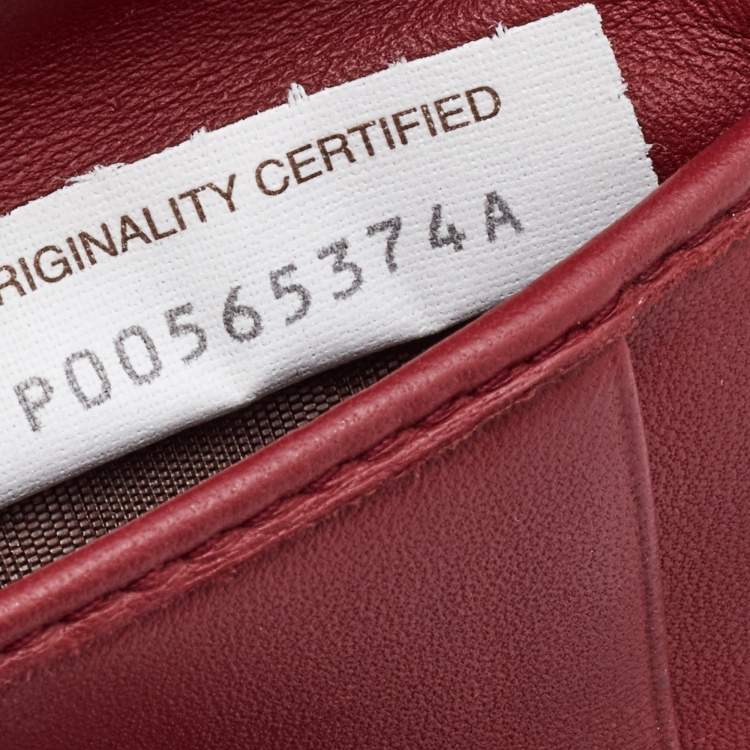 Pre Owned Bottega Veneta Reddish Brown Intrecciato Leather French Compact Wallet