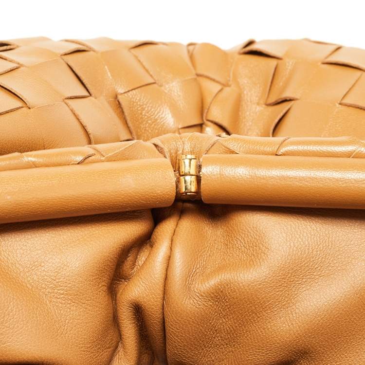 Pre Owned Bottega Veneta Tan Intrecciato Leather Pouch Clutch