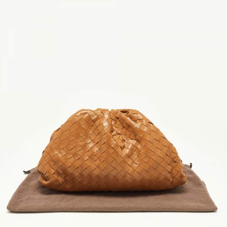 Pre Owned Bottega Veneta Tan Intrecciato Leather Pouch Clutch