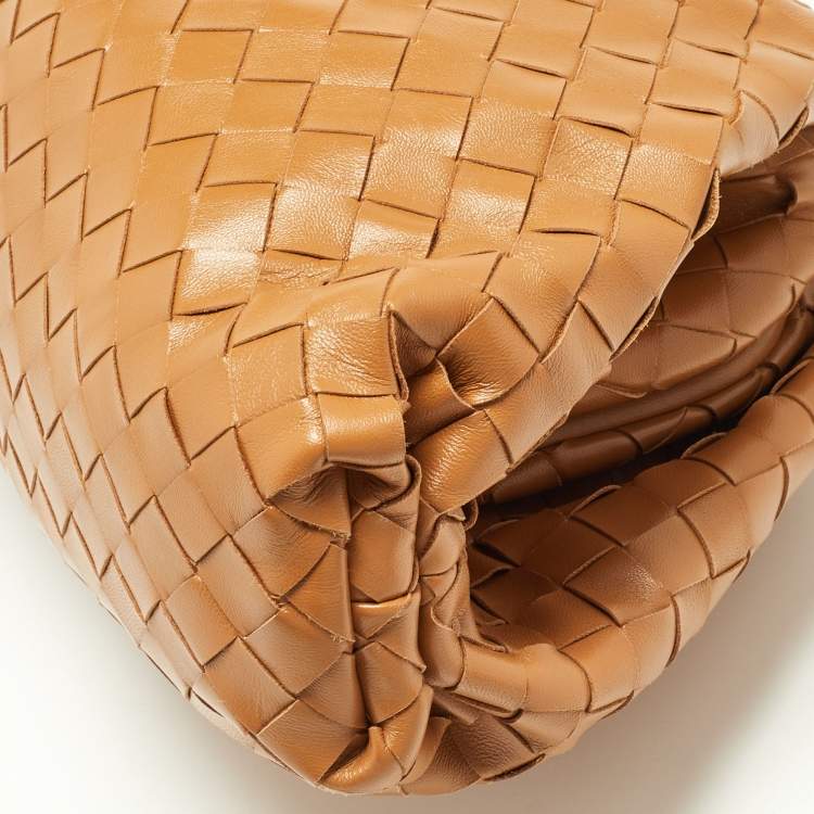 Pre Owned Bottega Veneta Tan Intrecciato Leather Pouch Clutch