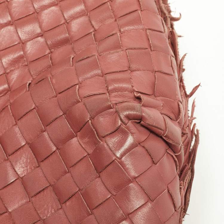Pre Owned Bottega Veneta Peach Intrecciato Leather Hobo