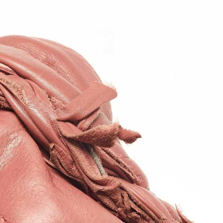 Pre Owned Bottega Veneta Peach Intrecciato Leather Hobo