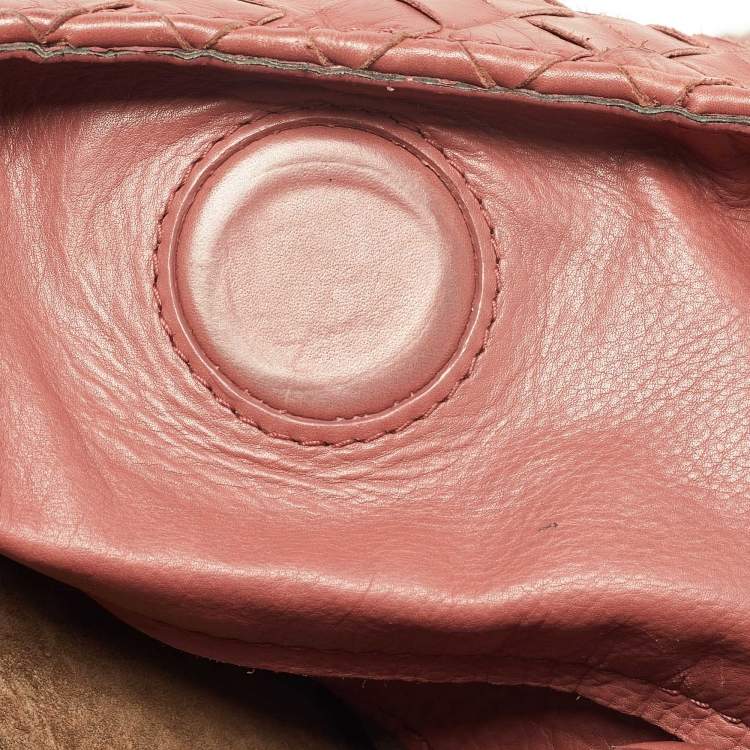 Pre Owned Bottega Veneta Peach Intrecciato Leather Hobo