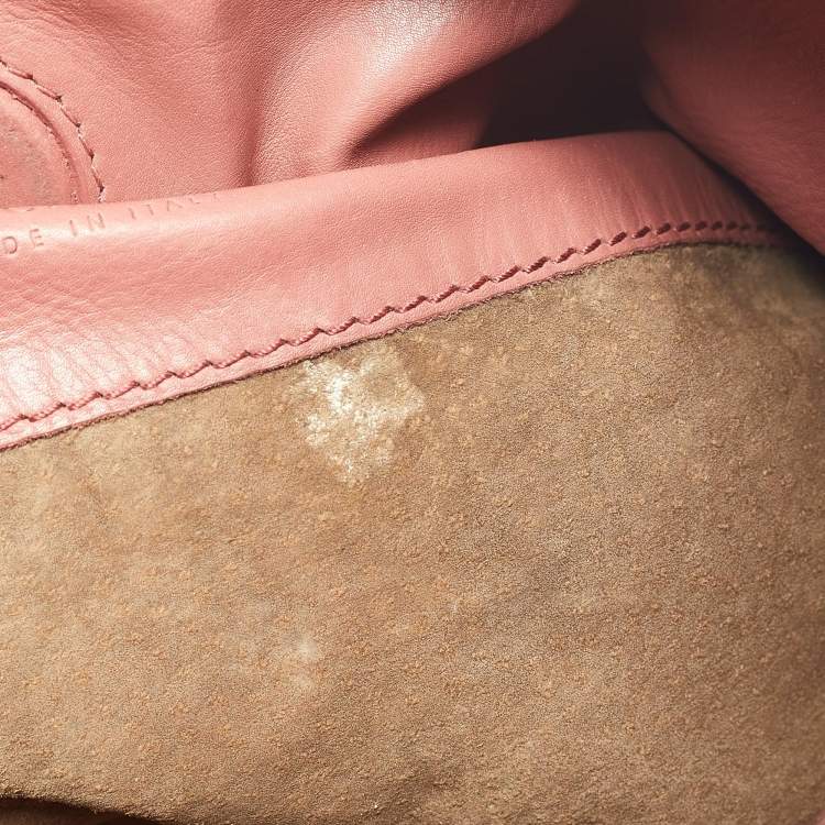 Pre Owned Bottega Veneta Peach Intrecciato Leather Hobo