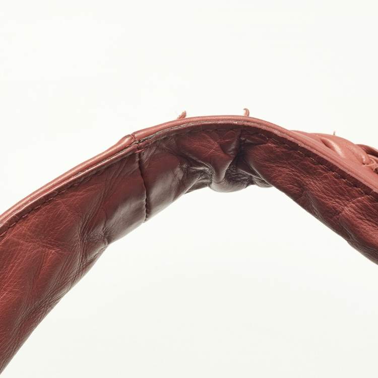 Pre Owned Bottega Veneta Peach Intrecciato Leather Hobo