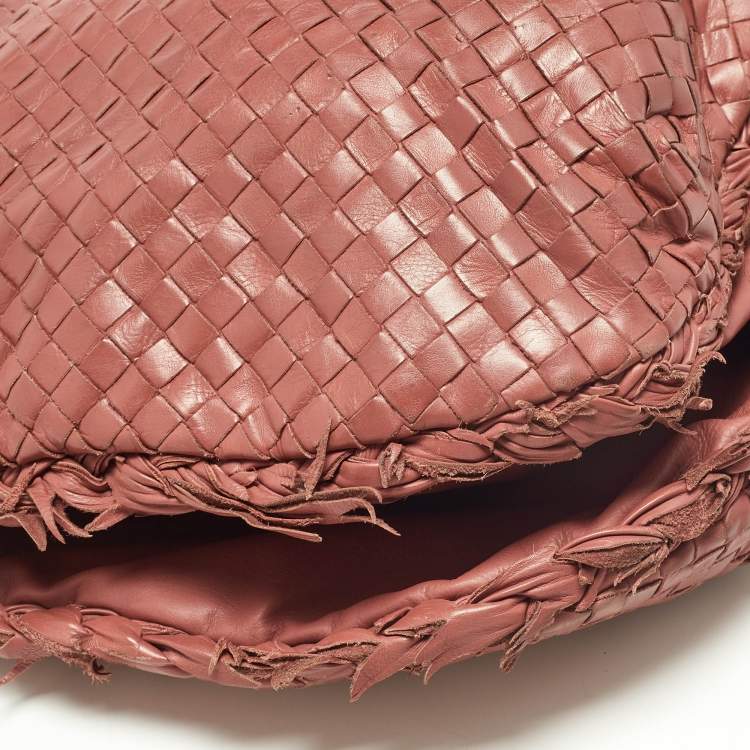 Pre Owned Bottega Veneta Peach Intrecciato Leather Hobo