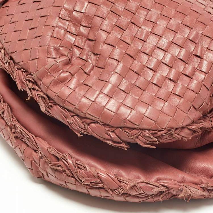 Pre Owned Bottega Veneta Peach Intrecciato Leather Hobo